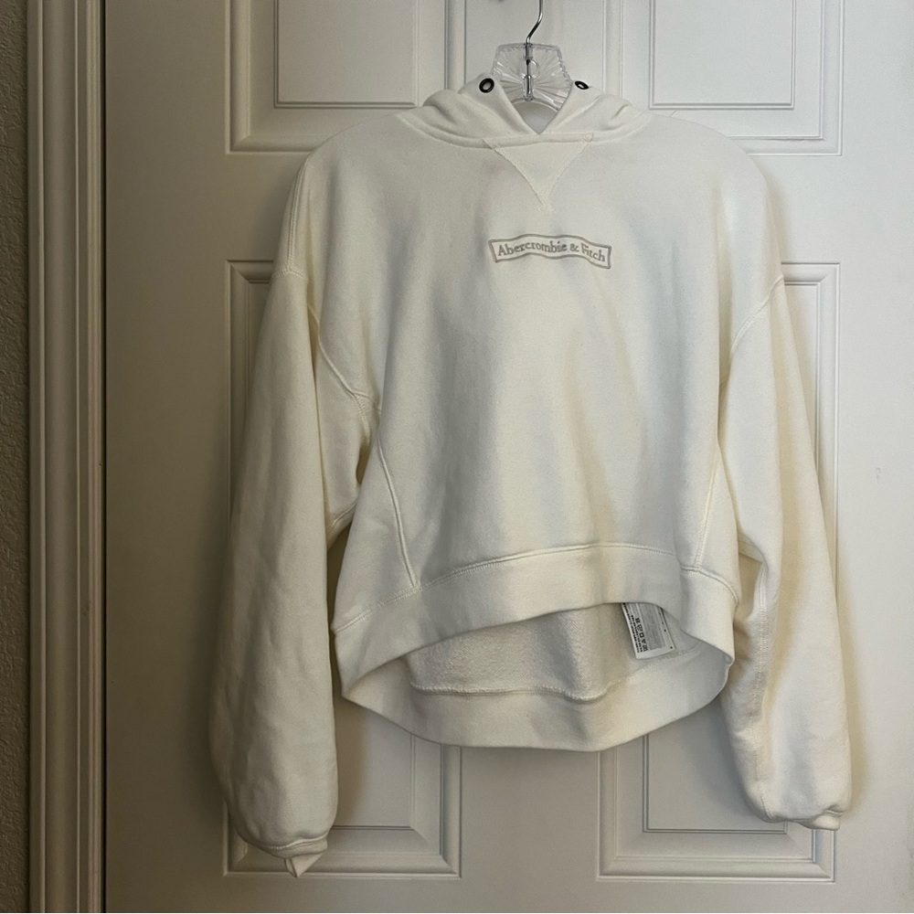 Abercrombie & Fitch Logo Hoodie White Size S